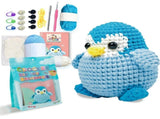Beginner Crochet Kit for Making Penguin Doll, Includes Yarn Hook Stuffing Eyes Step-by-Step V1370-AZ4-10587