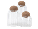 3Pcs Glass Jars with Ball Cork Transparent Sealing Storage Container for Tea Coffee Cereals V1294-YM0901-3118210123711