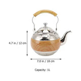 Modern Stainless Steel Tea Pot with Ergonomic Handle No Leak Spout for Home Storage V1192-AZ-W-22473