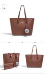 Brown Large Capacity PU Leather Tote Bag for Women, Elegant Shoulder Bag for Work Shopping Party V1188-MS-325-0323