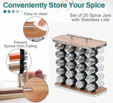 CARLA HOME 20-Jar Spice Rack Organizer Storage for Kitchen Countertop or Cabinet V178-36187