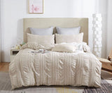 Tufted Boho Striped Embroidery Quilt/Doona/Duvet Cover Set - Queen Size V493-JHHI-Q15