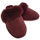 100% Sheepskin Moccasin Slippers Winter Genuine Scuffs Slip On Mens Womens - Red - 7 V563-BR-SHEEPSCUFFS-REDFR-7