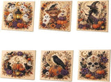 Halloween Pearl Diamond Painting Art Kit with Frame, Spooky Cute 3D DIY Pearl Beads Art Craft for V1107-116-74890-MLT-6PCS