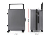 Wanderlite 28" Wide Handle Luggage Suitcase Travel TSA Lock Anthracite Grey LUG-PC-W-28-AG