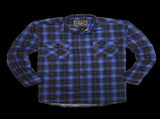 Mens 100% Cotton Flannelette Shirt Long Sleeve Check Authentic Flannel - Blue - 9XL V563-FS-FP22-48-9XL