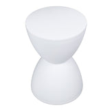 Modern Hourglass Shaped Stool Round End Table Stool for Shoe Changing Home Use 43x30cm White V1294-YM0901-3116240003611