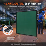 VEVOR Welding Screen with Frame 6' x 6' Welding Curtain Screen on 4 Wheels Green V952-DMSHJPF6X6YC3B64MV0