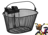 Small Bike Basket for Handlebars, Metal Front Bicycle Basket with Adjustable PU Straps & Carry V1192-AZ-W-18382