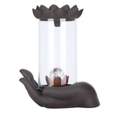 LED Waterfall Backflow Incense Burner with Windproof Cover Handicraft for Home Office Tea House V1294-YM0718-3115200137811