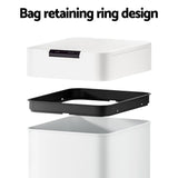 Devanti 50L Sensor Bin Motion Rubbish Bins Kitchen Automatic Trash Can White SB-D-50-K250-WH