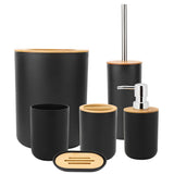 6Pcs/Set Household Bathroom Soap Box Toothbrush Holder Rinse Cup Lotion Bottle Accessories KitBlack V1294-YM0901-3117200049512