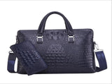 Blue Men's Luxury Crocodile Embossed PU Leather Briefcase With FREE Crocodile Wallet V888-ELOSUNG42052