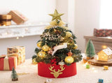 Mini Desktop Christmas Tree Flocked Pink Christmas Tree Christmas Tree Set - Golden Coffee - Size V1106-128-87682-GOL-45CM