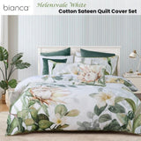 Bianca Helensvale White Floral Cotton Sateen Quilt Cover Set Double V442-BCA-QUILTCS-HELENSVALE-WHITE-DS