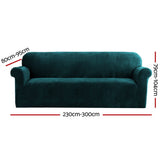 Artiss Sofa Cover Couch Covers 4 Seater Velvet Agate Green SCOVER-VEL-4-AG
