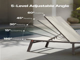 Outdoor Chaise Lounge Chair, 181 kg Weight Capacity, Foldable Sun Tanning Chair, 5 Adjustable V952-JSTYGDTYKQSKCV0XW001V0