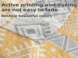 59" x 79" Blue Striped Jacquard 100% Cotton Reversible Throw Blanket - 3-Layer Washed Muslin Gauze V888-ELOSUNG55368-1