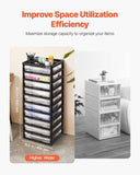 Plastic Storage Organizer 10-Tier Large Capacity with Organizer Top Black Frame V952-JTZCCHTZ10CJWVVC4V0