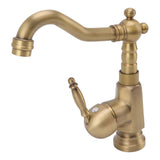 Bathroom Sink Faucet Antique Brass Vanity Mixer Faucet Tap Heightening Single Handle Wash Basin Tap V1294-YM0626-3112220094211