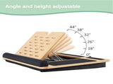 CARLA HOME Bamboo Laptop Lap Desk with Cushion and Angle Adjustable for Office and Home LSB-36067