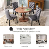 8x Velvet Dining Chairs Upholstered Tufted Kithcen Chair with Solid Wood Legs Stud Trim and V226-SW1901GY-4