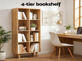 Artiss Bookshelf Bookcase 4 Tiers LEOR Pine FURNI-Q-BSHELF-05-WD