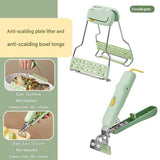 Anti-Scald Dish Lifter and Bowl Gripper Set - Adjustable Silicone Grip Stainless Steel Kitchen Tool V888-ELOSUNG56100-1