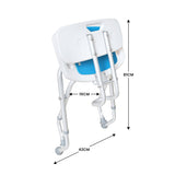 Orthonica Compact & Foldable Shower Chair w/Height Adjustable Aluminium Frame Non Slip Feet HDP SHC-MAS-ALU-54L