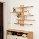 Solid Wood Wall for Display and Storage Floating Wall Mounted for Home Decor Small V1366-AZ2-W-13002