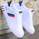 Koonexy Men'S Skate Shoes Low-Top Sneakers Pvc Sole Casual Sneakers Formal - White - Size V1106-M-SHOE-95038-WHIT-6AU6EU39