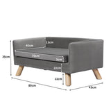 PaWz Pet Sofa Bed Dog Warm Soft Lounge Grey PT1149-GY