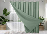 Bath Shower Curtain Set 230gsm Waffle Shower Curtain Thick PEVA Liner Triple Header Hooks for V1294-YM0901-YM888YBTMSY04V24V0001