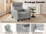 Artiss Massage Recliner Chair Small Recliner Sofa for Adults Fabric Grey RECLINER-A1-MSG-GY