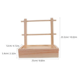 1Set Portable Wooden Yarn Organizer with Builtin Needle Box Double Layer Yarn Holder V1192-AZ-W-24841