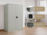 Two-Door Metal Cabinet Shelf Storage for Home Office Gym V63-844331
