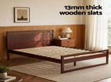 Artiss Bed Frame Double Size Wooden Walnut WITTON WBED-WITTON-D-WAL-AB