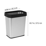 Stainless Steel Trash Can Garbage Bin for Kitchen, Bedroom, Bathroom - Decorative Wastebasket and V1370-AZ4-09866