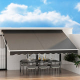 Instahut Retractable Folding Arm Awning Manual Sunshade 4.5Mx3M Grey AWN-B-ARM-45X30-GREY