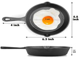 Cast Iron Mini Skillet, 16cm Durable Frying Pan for Eggs, Pancakes, BBQ, Camping, Serving & Everyday V1189-WXF-260203-00413