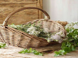 Hand-Woven Rattan Carry Basket Wicker Storage Holder Flower Arrangement Home Picnic Decor V1369-AZ3-W-14878