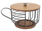 Coffee Pod Holder Iron Large Capacity Space Saving Wooden Base Coffee Pods Storage Organizer for V1294-YM0710-3118230284312
