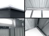 Giantz Garden Shed 2.38x1.31M w/Metal Base Sheds Outdoor Storage Tool Workshop Sliding Door SHED-FLAT-4X8-BASE-ABC