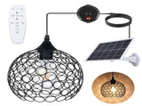 Retro Solar Powered Pendant Lamp, Dusk to Dawn Solar Chandelier, Dimmable ST64 Glass Bulb, Indoor V1294-YM0901-L6994