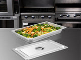 4 Pack Hotel Pan 3.7" Deep Steam Table Pan Full Size with Lid 20.8"L x 13"W Hotel Pan 22 Gauge V952-CP20X12X4YCTZ4001V0