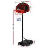 Everfit 2.1M Basketball Hoop Stand System Adjustable Portable Pro Kids Black BAS-HOOP-210-L-BK