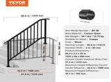 Handrails for Outdoor Steps, 5 Step Stair Hand Rail Kit, Transitional Carbon Steel Railings with V952-BPXGMDZLSLZFDP9MRV0
