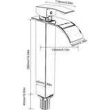 Waterfall Basin Tap, Flat Spout Sink Mixer Tap, Hot and Cold Water Available Bathroom Tap, Modern V1237-ZY-715-040