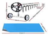 Aquabuddy Pool Cover 500 Micron 10.5x4.2m Silver Swimming Pool Solar Blanket 5.5m Roller PC-105X42-500-DX-BL-ROLLER