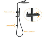 Matt Black Round 8" Rain Shower Head 3 Mode Handheld 2 in 1 Wall Arm Set V1233-C4902B22PHT006CBKSR108B